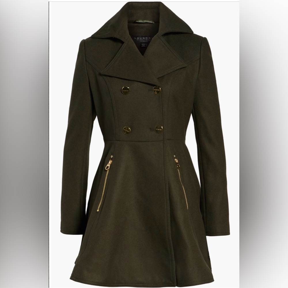 Laundry by Shelli Segal Double Breasted Fit & Flare Coat